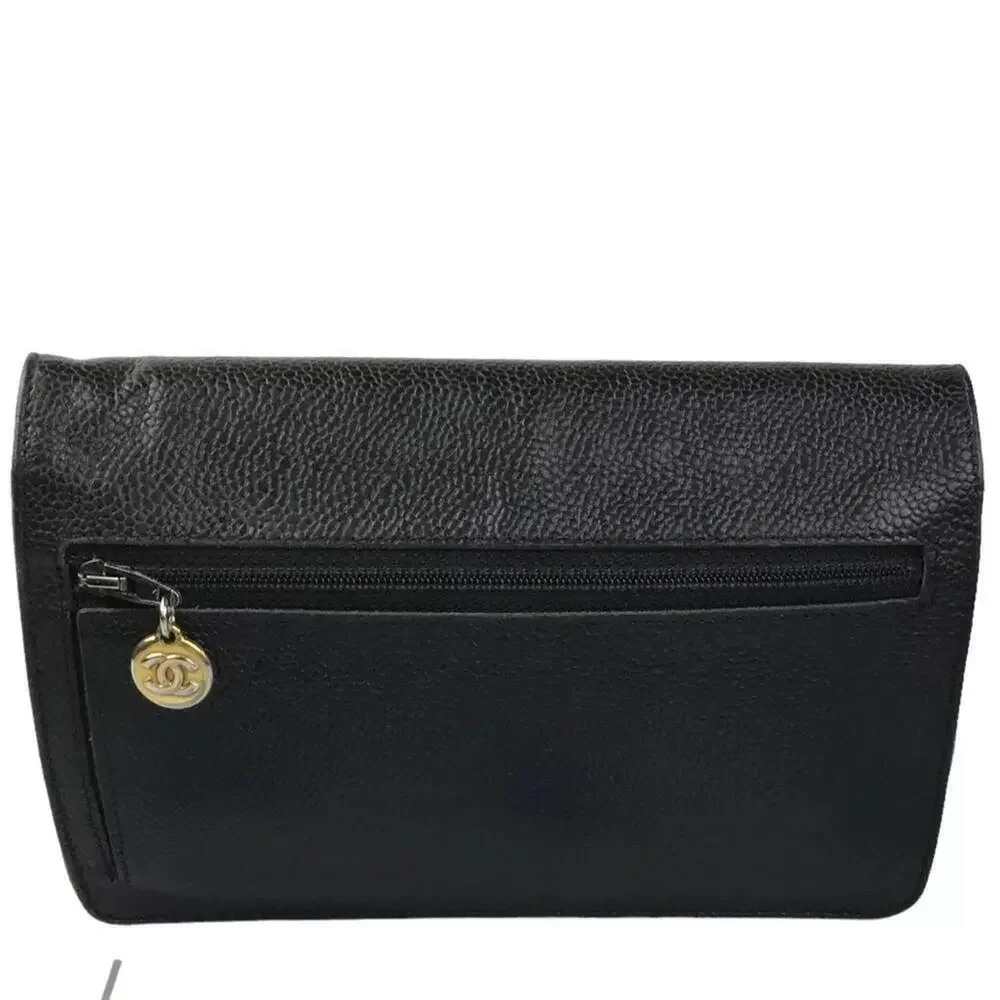 CHANEL CC CAVIAR LEATHER FLAP BAG